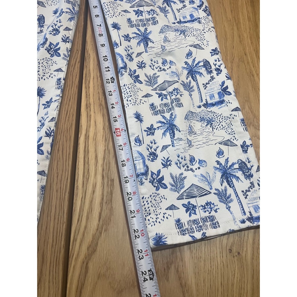 Tommy Bahama Beach Hut Print Jeans Womens 30x24 Blue White Coastal Toile - Picture 7 of 8
